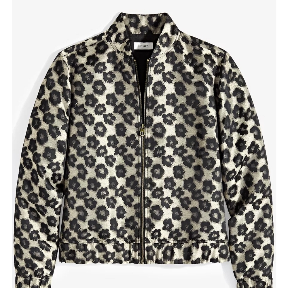 ON•34th Women's Black and Cream Bomber Jacket - Picture 2 of 8
